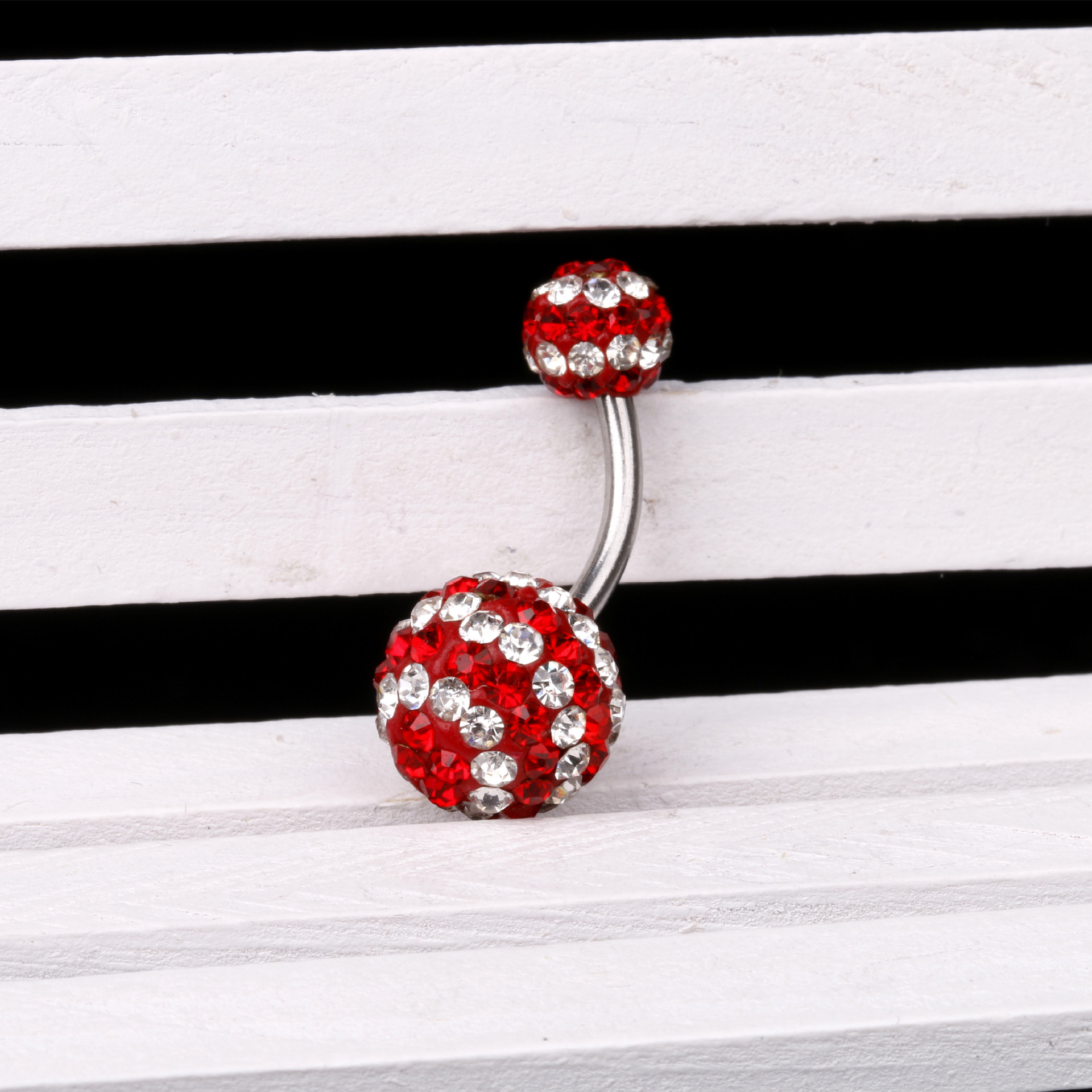 手工制作满钻肚脐环镶满钻脐环香巴拉肚脐钉花色钻脐钉满钻球穿刺