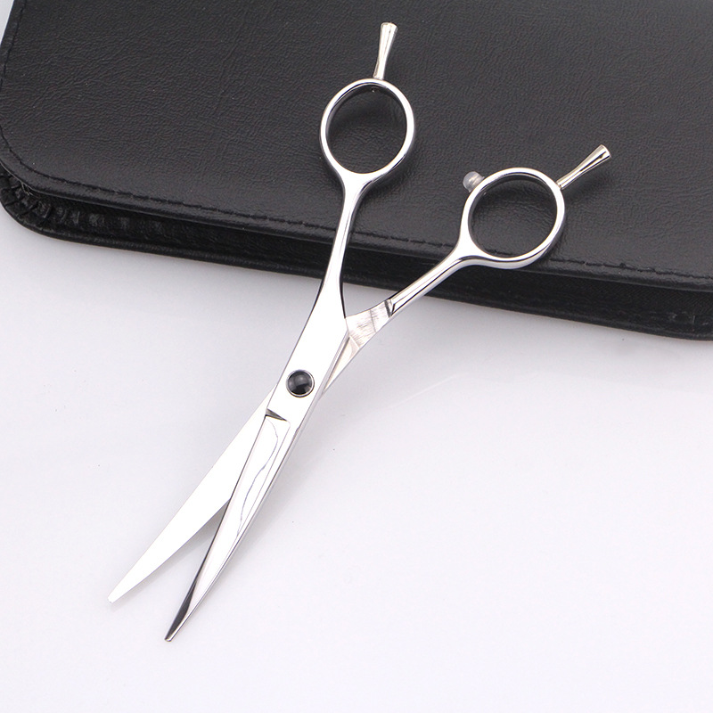 6寸美发宠物理发剪刀专业弯头弧形剪刀发型师翘剪滑剪弯剪刀日式