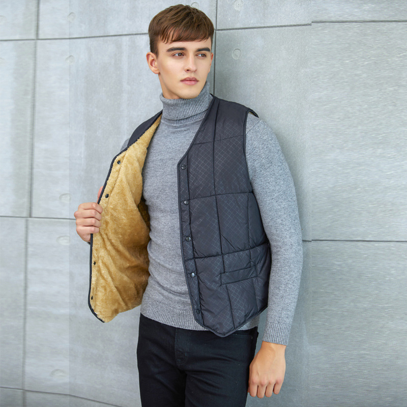 羽绒棉马甲男秋冬季韩版轻薄打底加绒加厚棉袄服保暖内胆紧身背心
