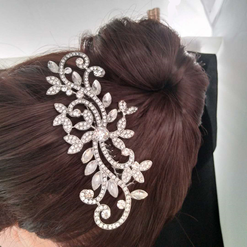 韩版新款头饰盘发器 新娘晚会水钻发梳发插 跨境货源现货一件代发