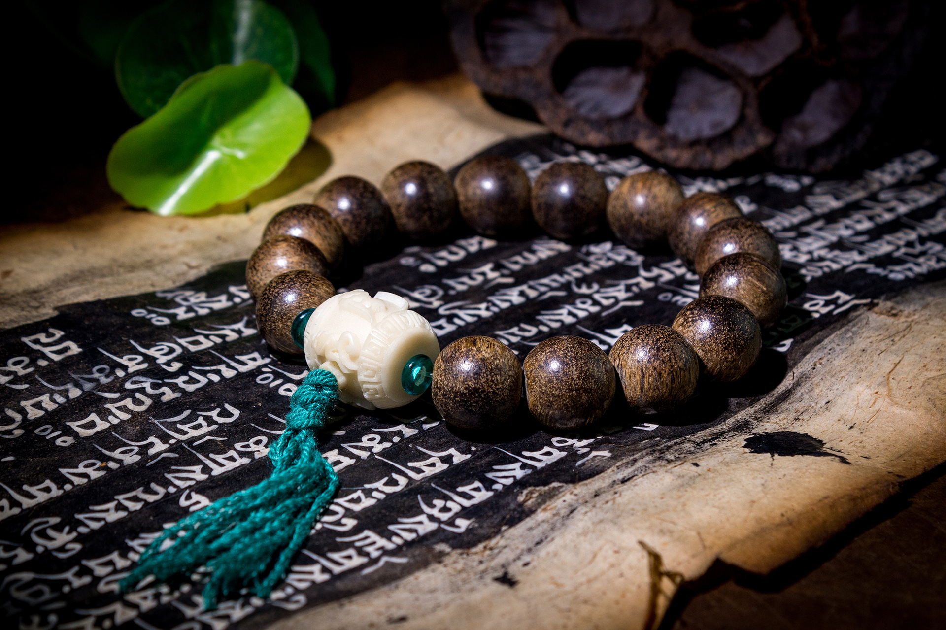 庚午文玩堂天然沉香佛珠手串民族风古典首饰念珠木质珠子