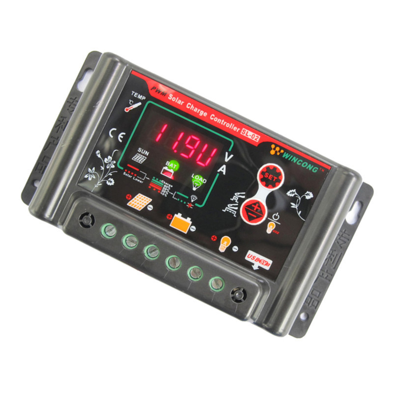 锂电池和铅酸电池通用型太阳能控制器12v24v111v10a多功能控制器