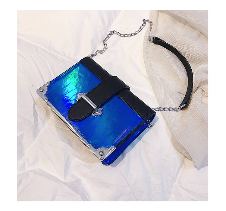 小包包少女2018新款时尚韩版镭射镜面小方包chic百搭链条斜挎包潮