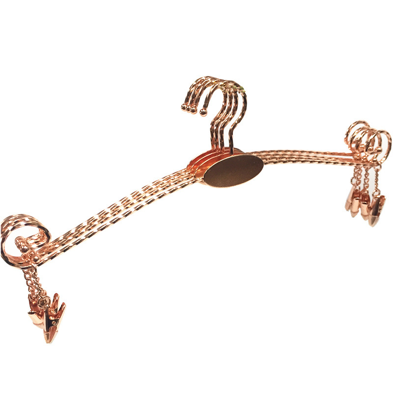 Electroplated Metal Underwear Hanger Rose Gold Iron Bra Hanger Metal Clip Underpants Clothes Hanger