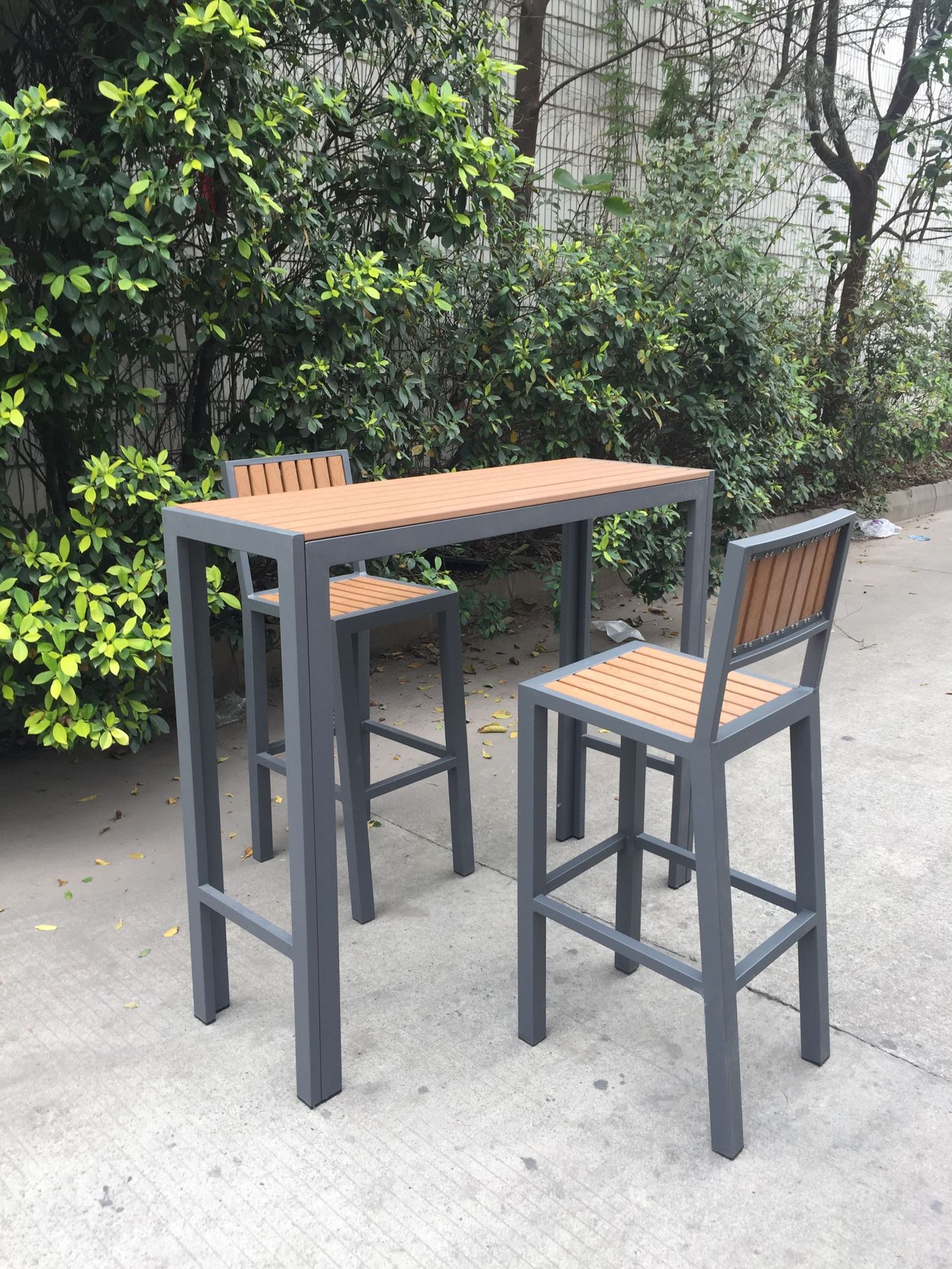 户外塑木吧台吧椅阳台吧台吧椅高脚凳高脚桌组合2019新款