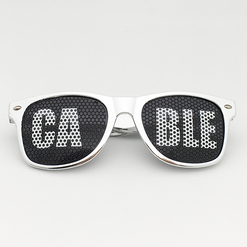 可定做印刷logo经典款促销礼品太阳镜贴纸米钉墨镜眼镜贴纸镀膜孔