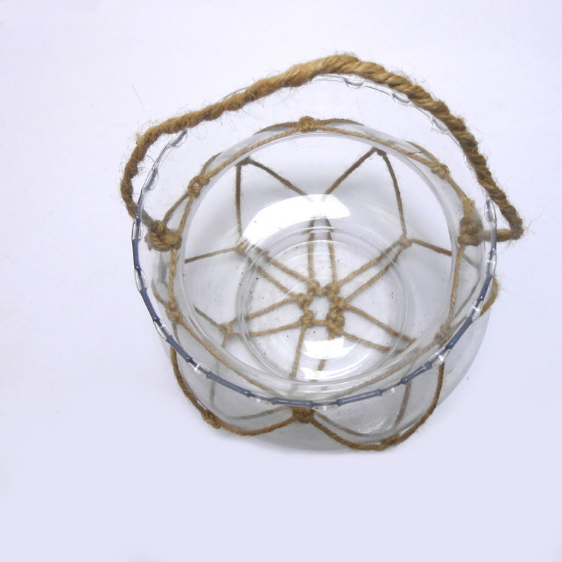 麻绳花篮编织工艺品玻璃瓶网兜 手工棉线酒坛兜吊兜装饰网兜吊篮