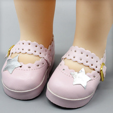 16寸沙龙娃娃配件皮鞋  可混颜色 娃娃玩具鞋可爱五角星鞋子多色