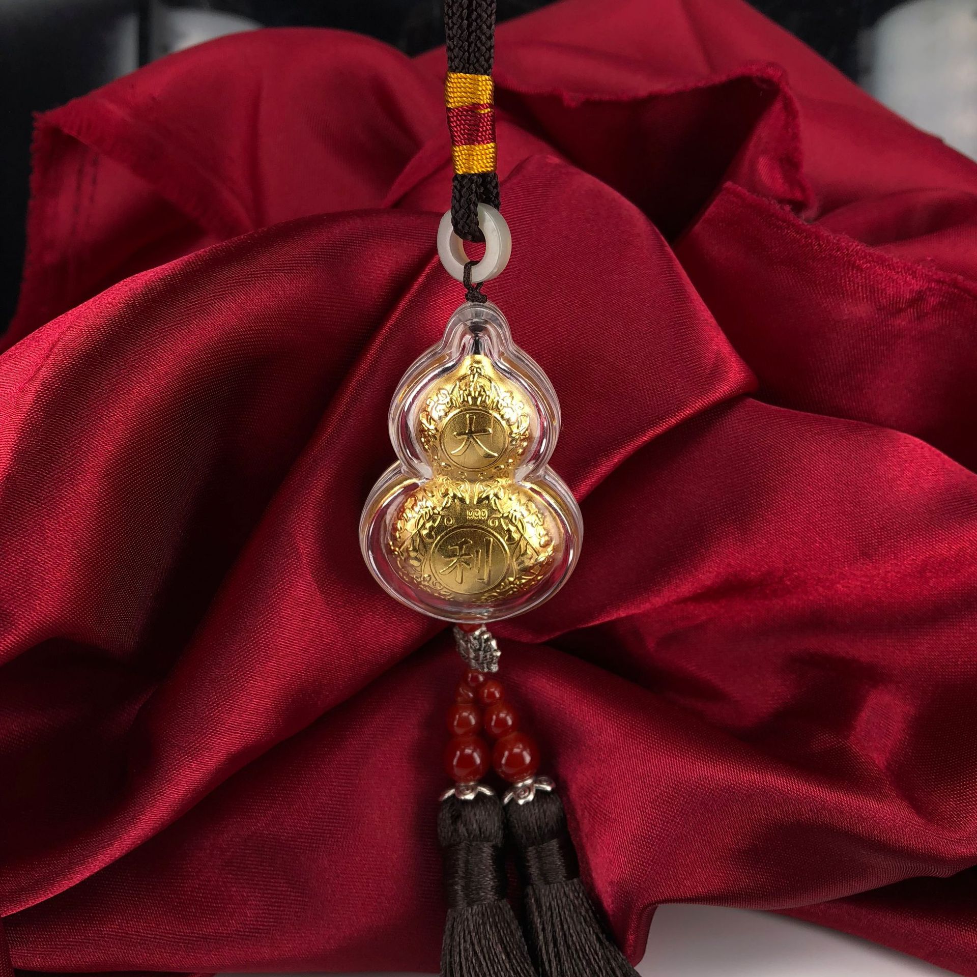 足金车挂 财神爷福袋貔貅葫芦招财猫 汽车挂件招财保平安创意礼品
