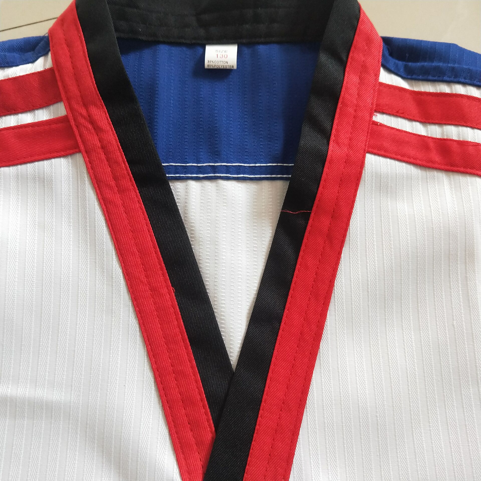 涤棉儿童跆拳道服全棉长袖短袖道服纯棉成人款定制跆拳道服