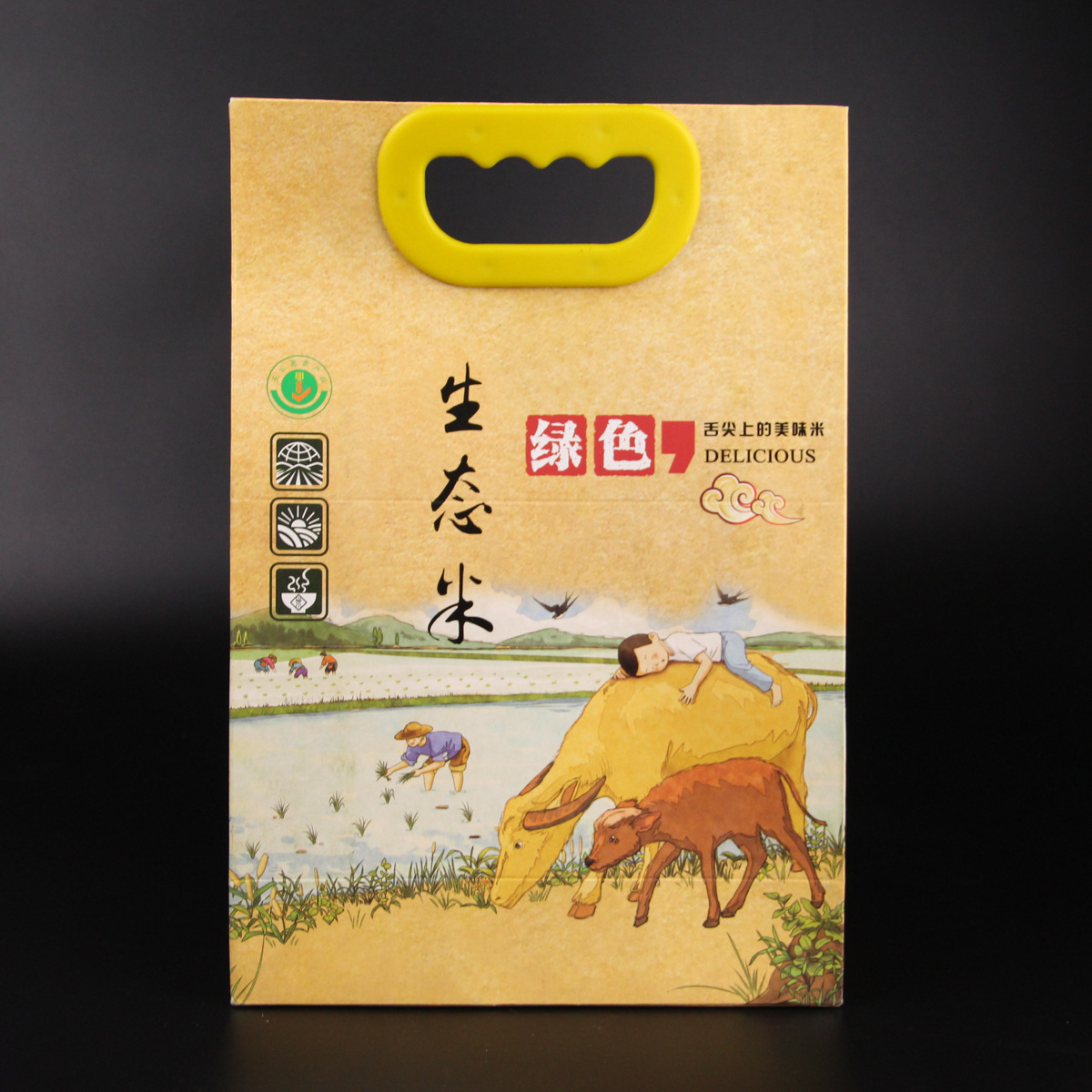 批发定制手提米袋大米包装袋牛皮纸包装五谷杂粮袋小米袋定做现货
