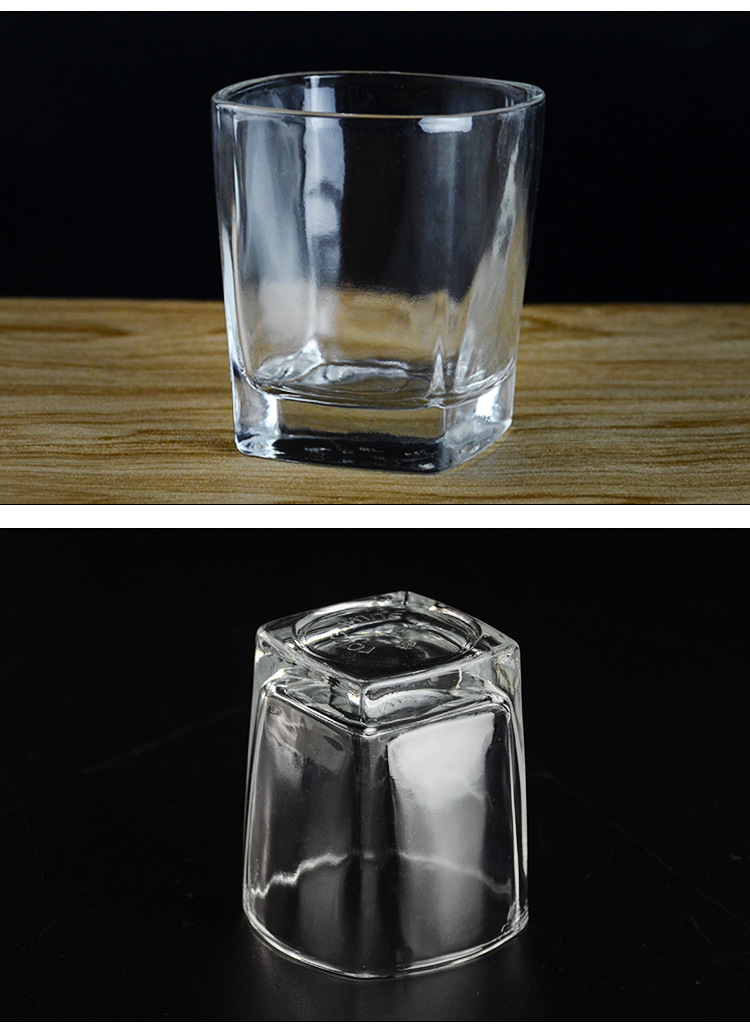 透明玻璃方形水杯 透明平光玻璃杯 葡萄酒杯饮料杯子玻璃水杯