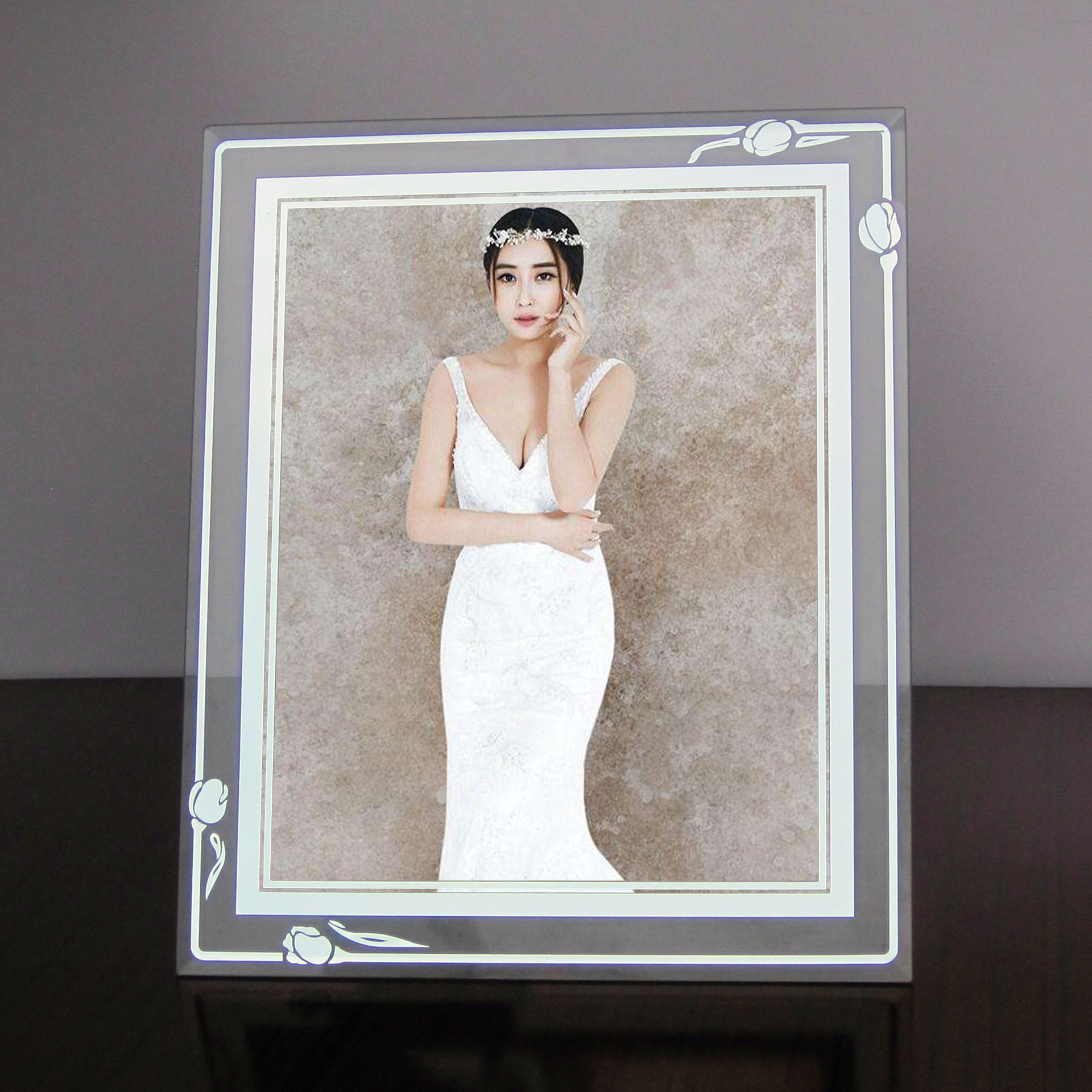 授权证书水晶玻璃相框影楼婚纱照儿童摆台7寸8寸10寸厂家定制logo