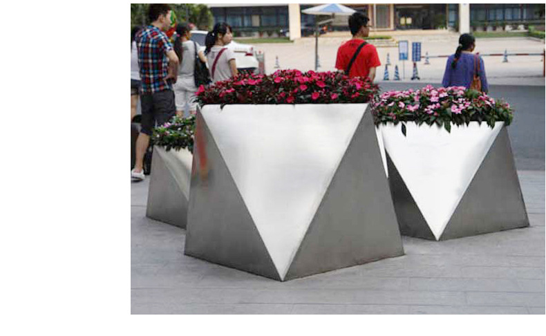 厂家直销不锈钢多边形花盆花箱 景观花池 市政街道组合花箱 定制