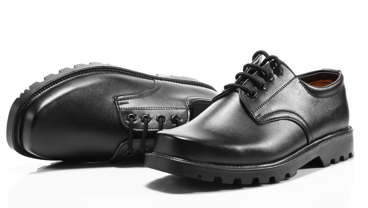 军工品质正装士官皮鞋男皮鞋劳保鞋大头鞋四寸单保安鞋商务军鞋男