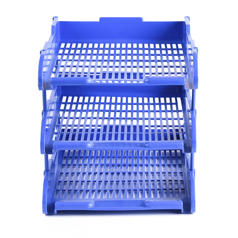 Zhengcai Three Layer File Tray A4 Thickened File Tray Storage Box Office Supplies Simple Plastic File Management Rack