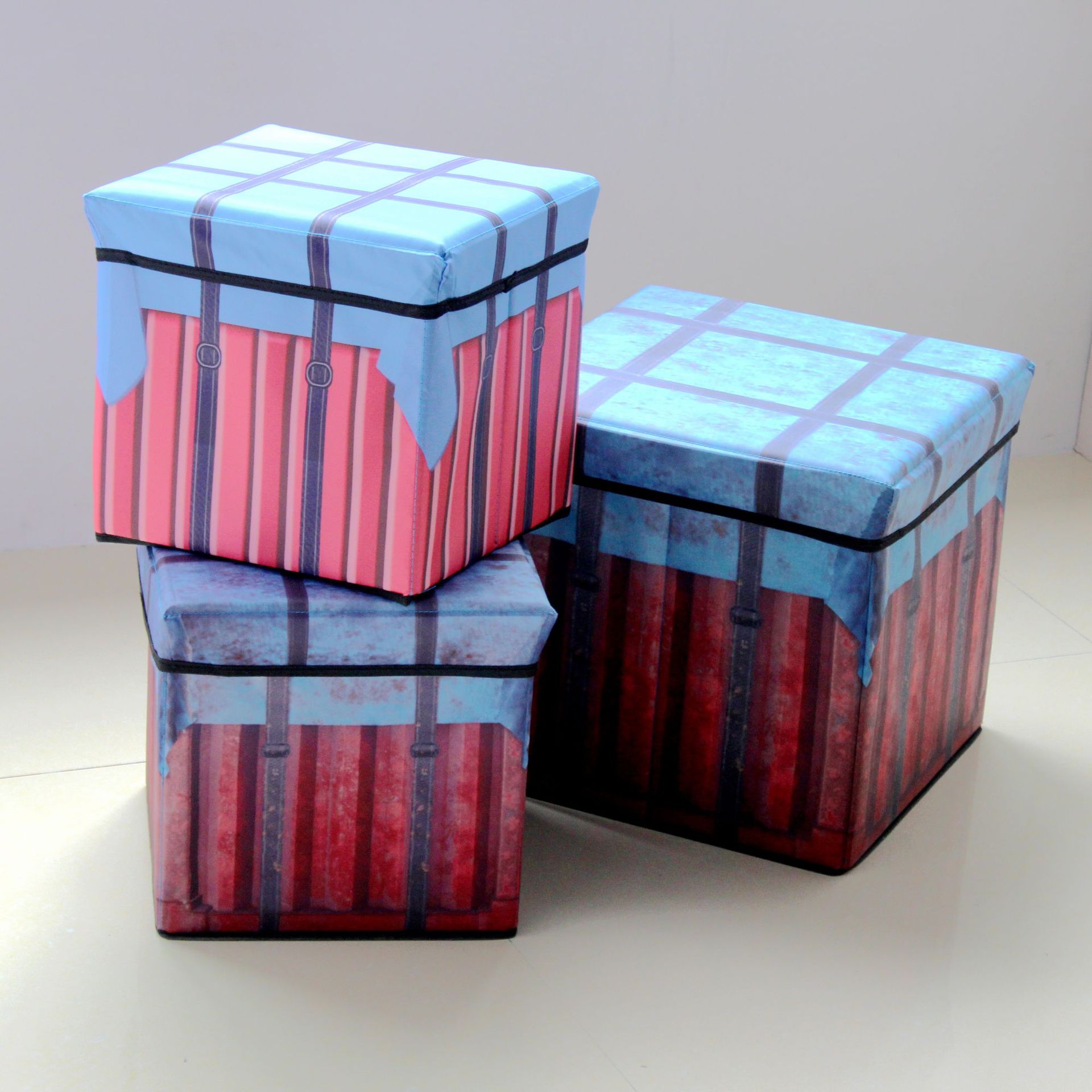 厂家直供大号绝地求生空投箱 吃鸡游戏38*38*38逼真版空投收纳凳