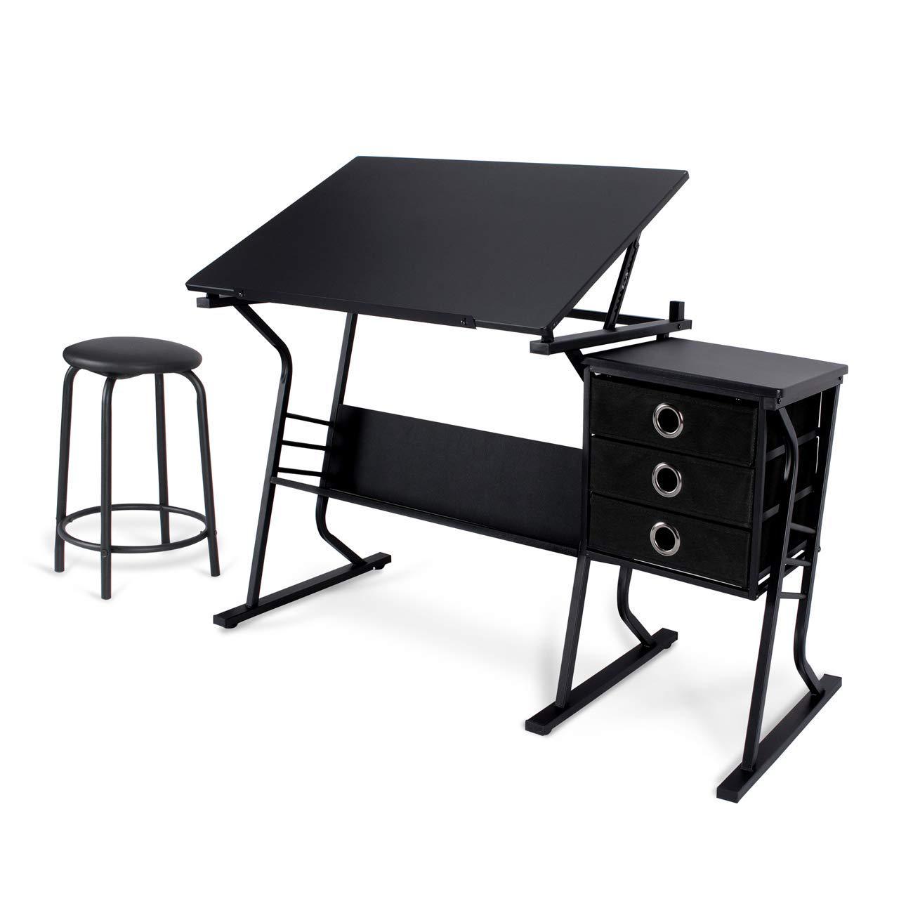 写生用制图桌 绘图桌 单人双人学生绘画课桌椅学习桌凳子画桌画架