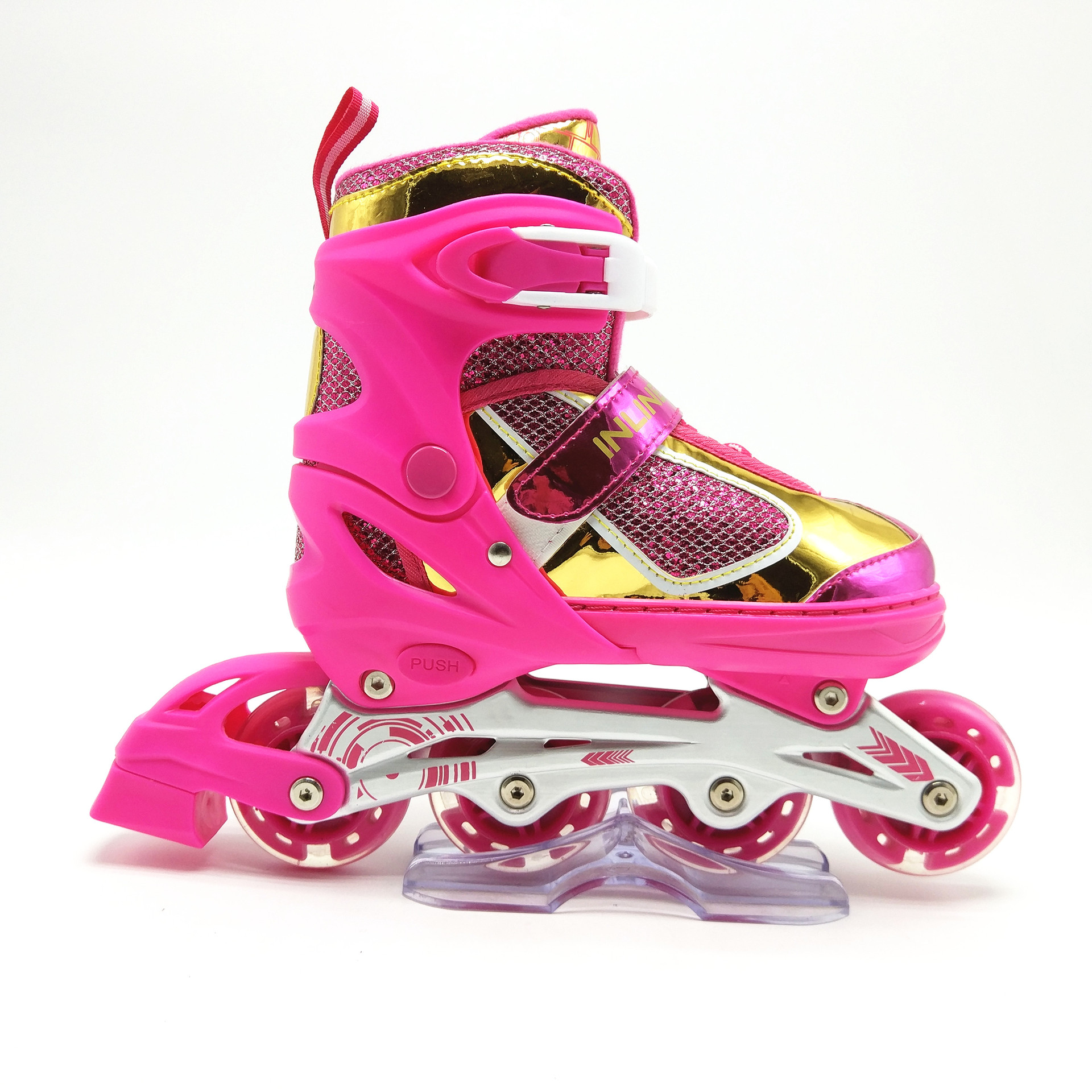 直排溜冰鞋可调节儿童pu全闪光套装旱冰鞋溜冰鞋轮滑鞋批发价五折