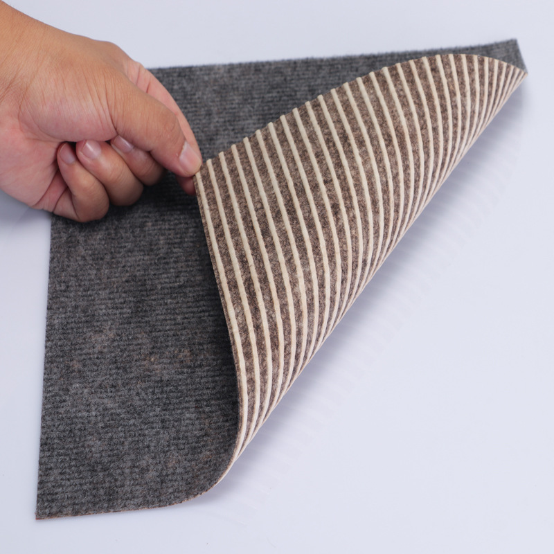 条纹防滑自粘拼接地垫办公室亚克力胶方块拼接地毯30*30/50*50