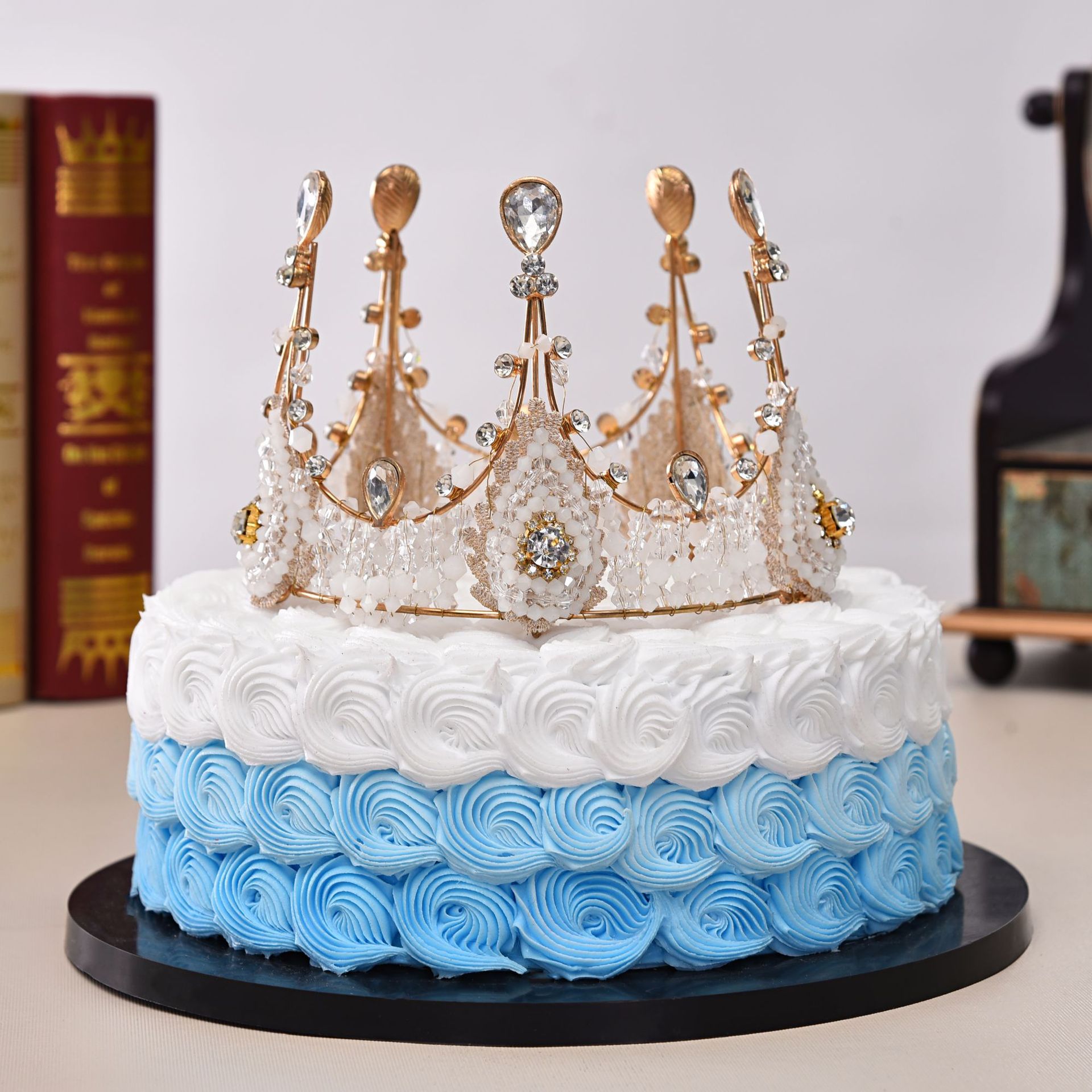 爆款生日蛋糕皇冠 烘焙装饰配件 手工复古头饰 欧式新娘结婚皇冠