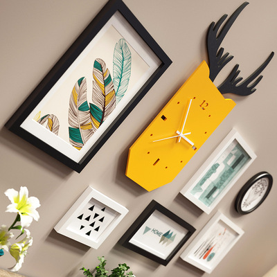 装饰画 客厅亚那切克/北欧/实木相框创意照片墙/相框墙