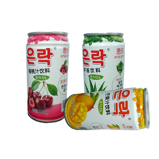 韩国进口恩乐饮料180ml*15听 樱桃芒果芦荟味果汁饮品整箱批发