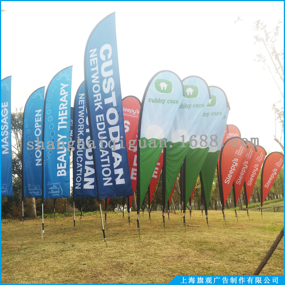 热升华旗帜布 沙滩刀旗 双面旗帜布 单面110克经编布画面制作