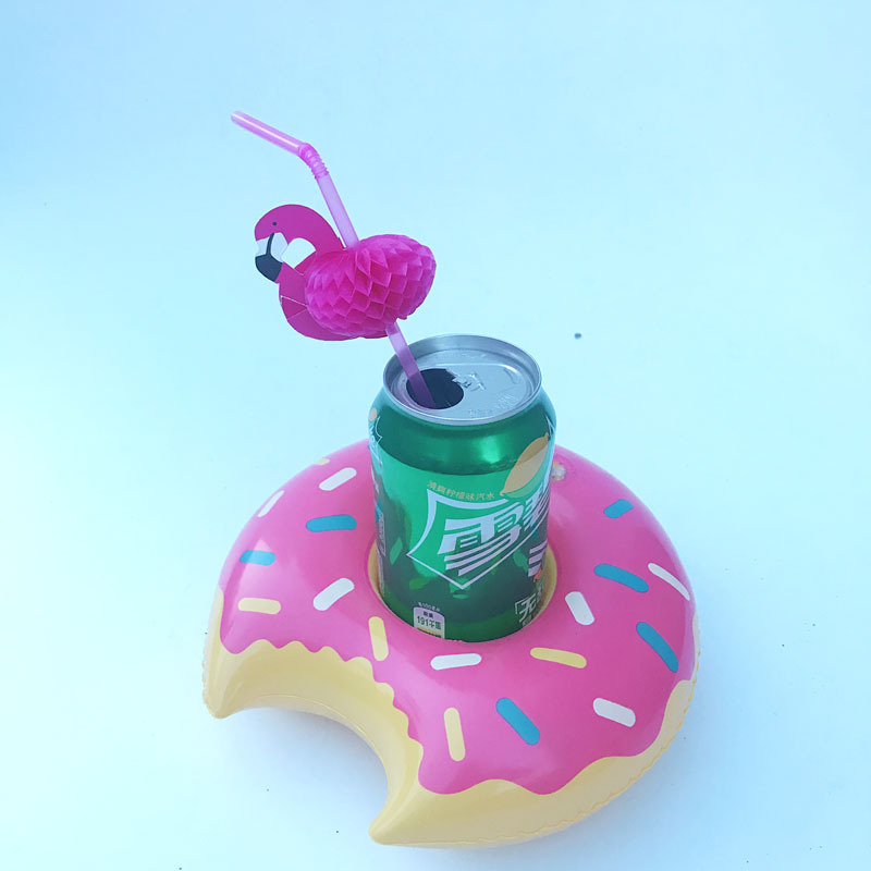 Inflatable Doughnut Cup Holder Pineapple Lemon Watermelon Water Coke Cup Holder Drink Phone Cup Fixed Charger
