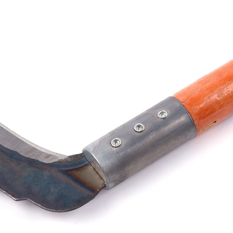钓鱼割草刀 园艺割草木柄镰刀 农用五金工具割草弯刀镰刀