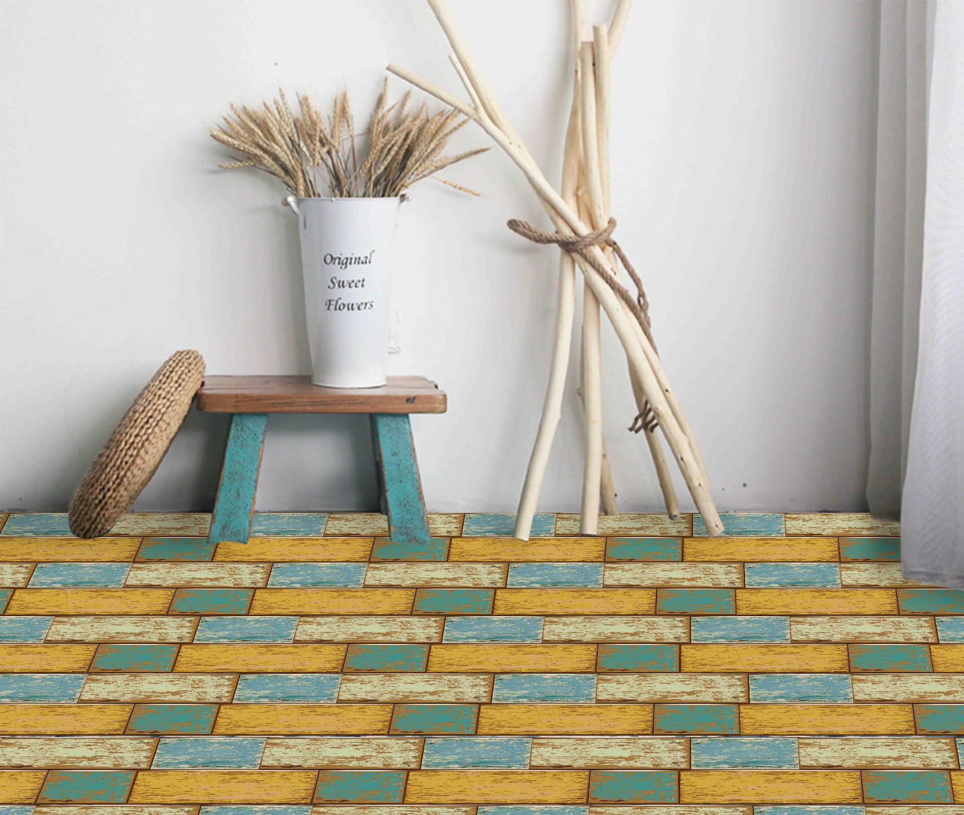 欧式3d木纹墙贴客厅卧室厨房卫生间地面木板装饰贴自粘pvc地贴