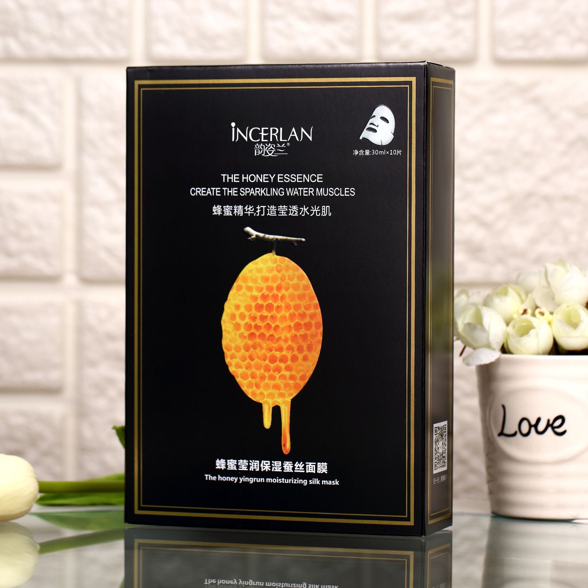 韵姿兰玻尿酸补水修护面膜 蜂蜜莹润保湿面膜批发 夏季爆款面膜