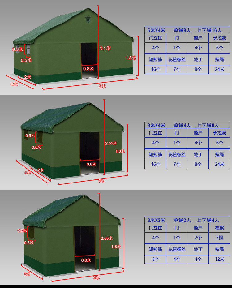 野户外防水施工帐篷 军工加厚防雨救灾工程工地帆布棉帐篷厂家