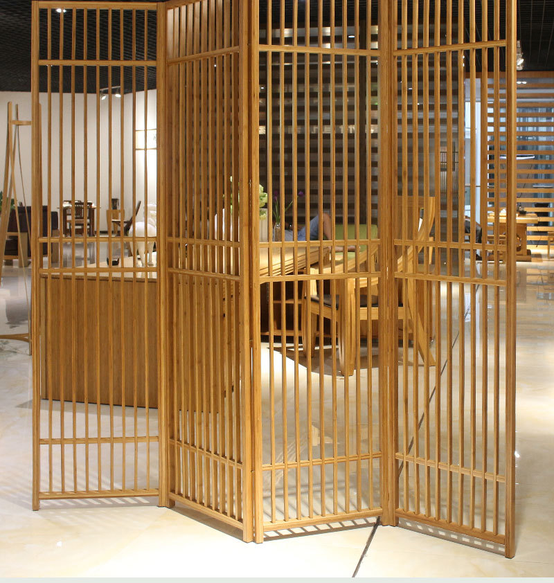 简约实木折叠屏风酒店复古中式楠竹屏风客厅玄关隔断座屏-阿里巴巴