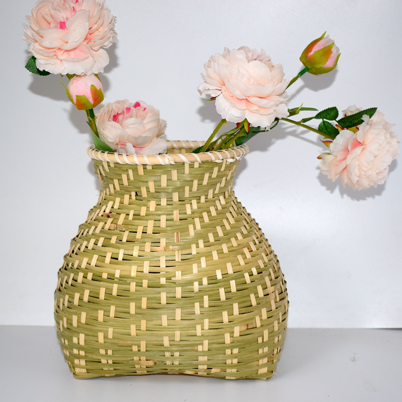 淘宝货源 装饰小背篓 现货批发幼儿园舞蹈表演道具 大号竹编鱼篓