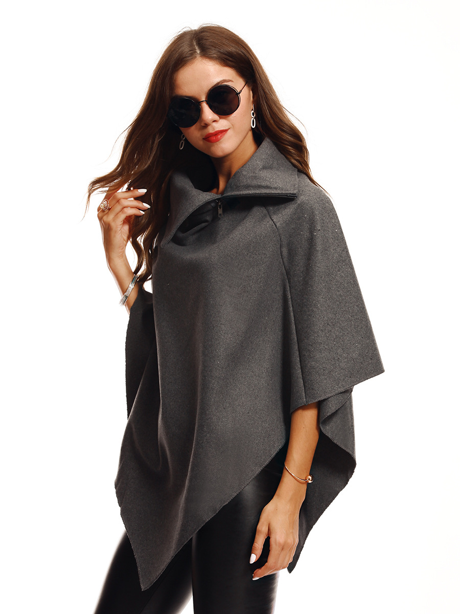 速卖通ebay外贸欧美风毛呢披风外套