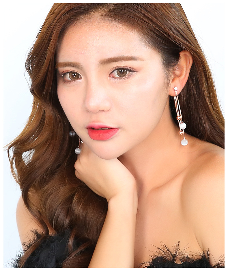 戴拉饰品 s925银针长款流苏耳环女 日韩气质个性无耳洞耳夹耳饰