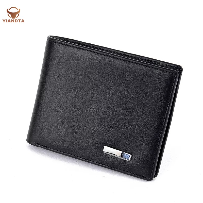 多功能智能皮夹短款防丢折叠钱包