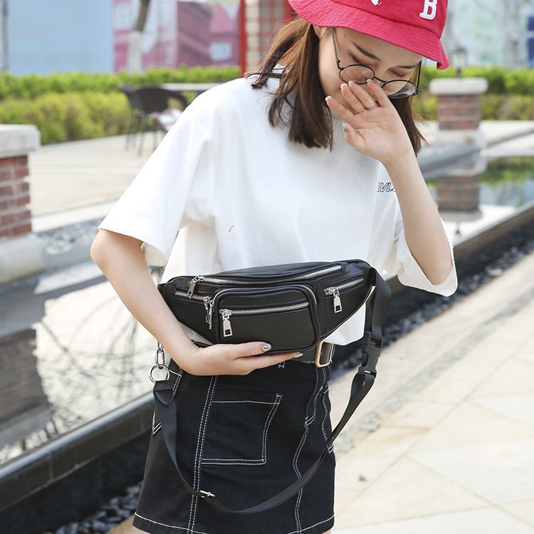 性明星同款运动休闲户外腰包链条胸包单肩斜挎包男女包