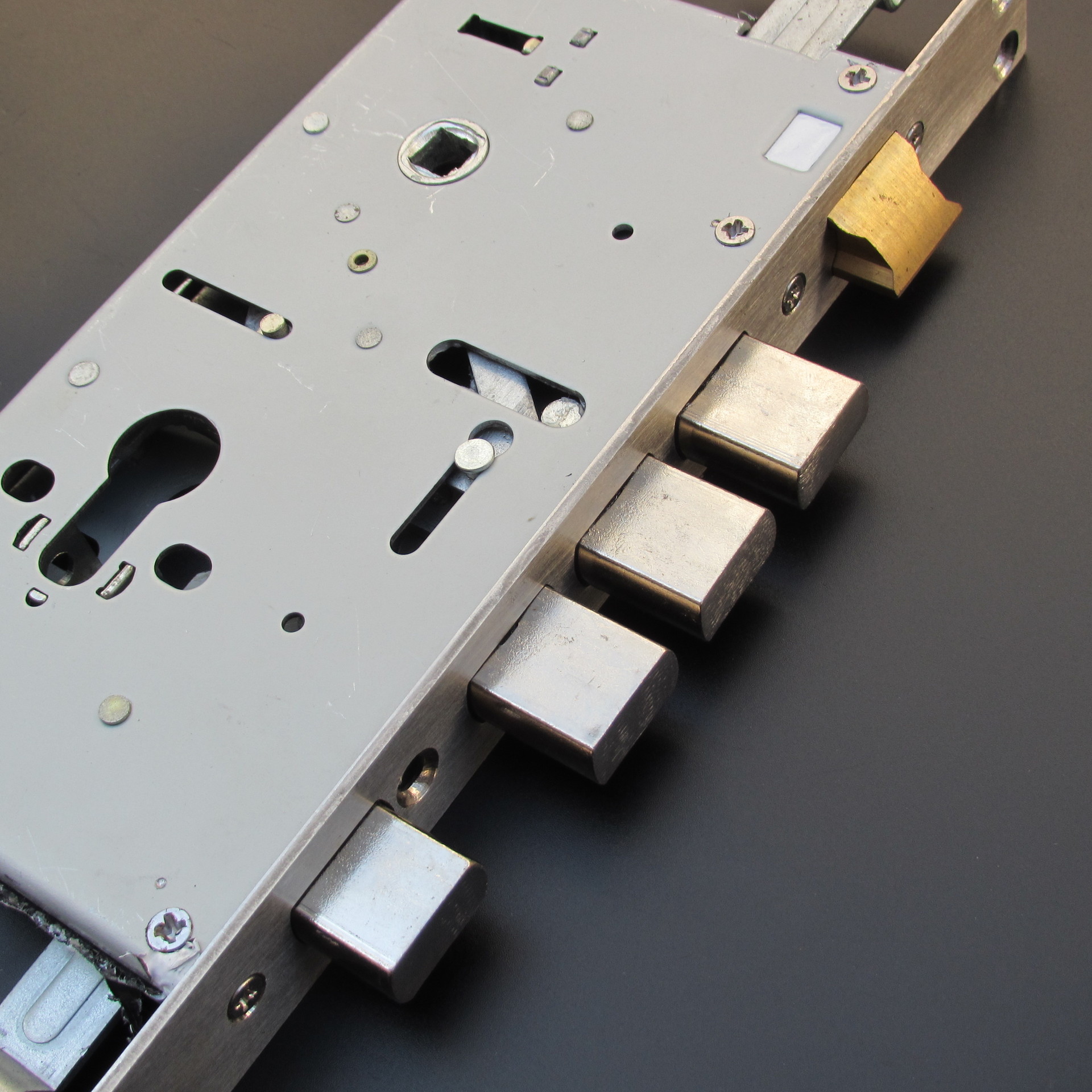 304不锈钢防盗门锁体双活双快小方头锁体通用型智能指纹锁锁体