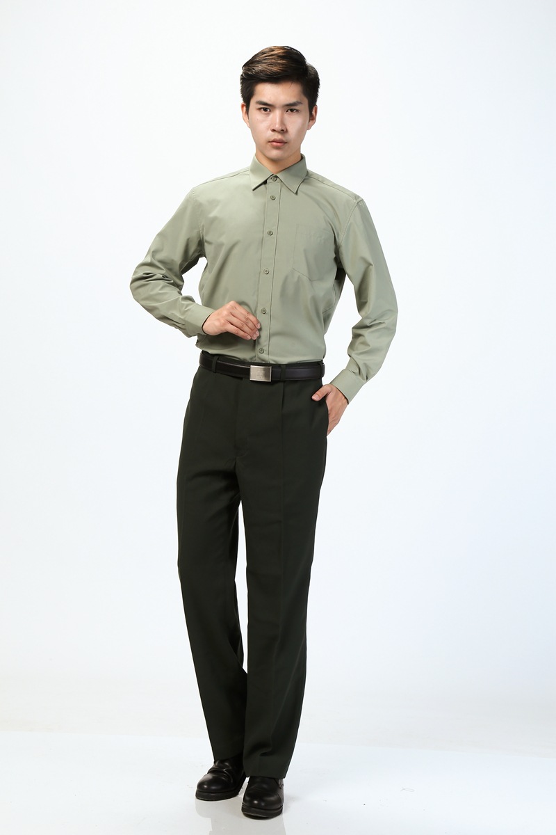 陆军长袖夏常服套装军绿色男女衬衣退役路军春夏季长袖衬衫陆军常