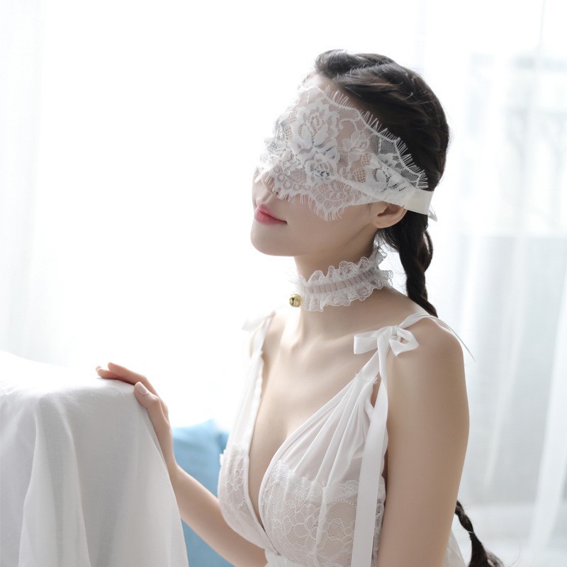 Taobao Hot Sales Sexy Underwear Lace Hollow Eye Mask Lace Black and White Two-Color Sexy Accessories Game Clothes