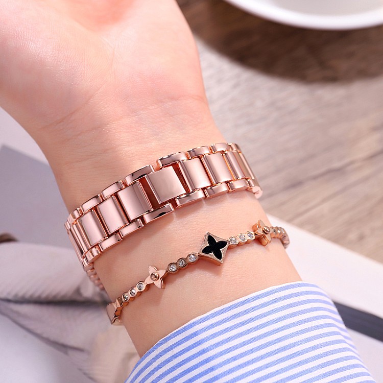 诗高迪新款个性时尚紫色女士手表手链表带石英学生腕表女款批发