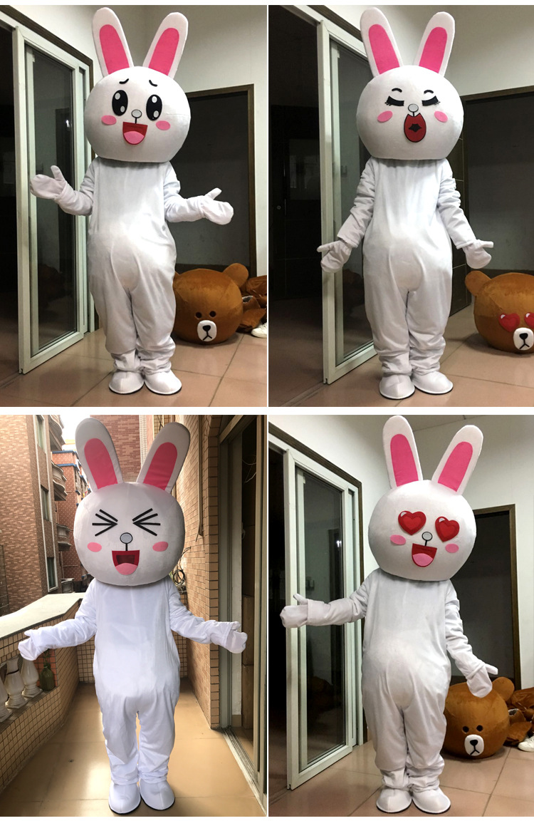 可妮兔卡通人偶衣服 大眼萌兔动漫人物公仔玩偶服装 成人演出现货