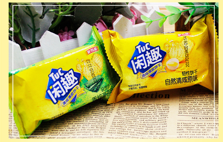 闲趣饼干达能自然清咸原味韧性饼干零食散装早餐儿童小吃6斤/箱