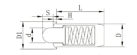 美制法兰头压入式弹簧柱塞12.7*28 小径弹性伸缩定位销