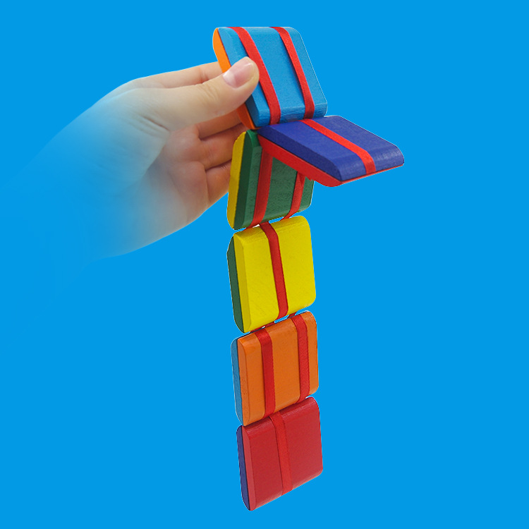 经典木制多彩翻板 魔术小翻板彩色 手眼协调 益智智力溜溜板玩具