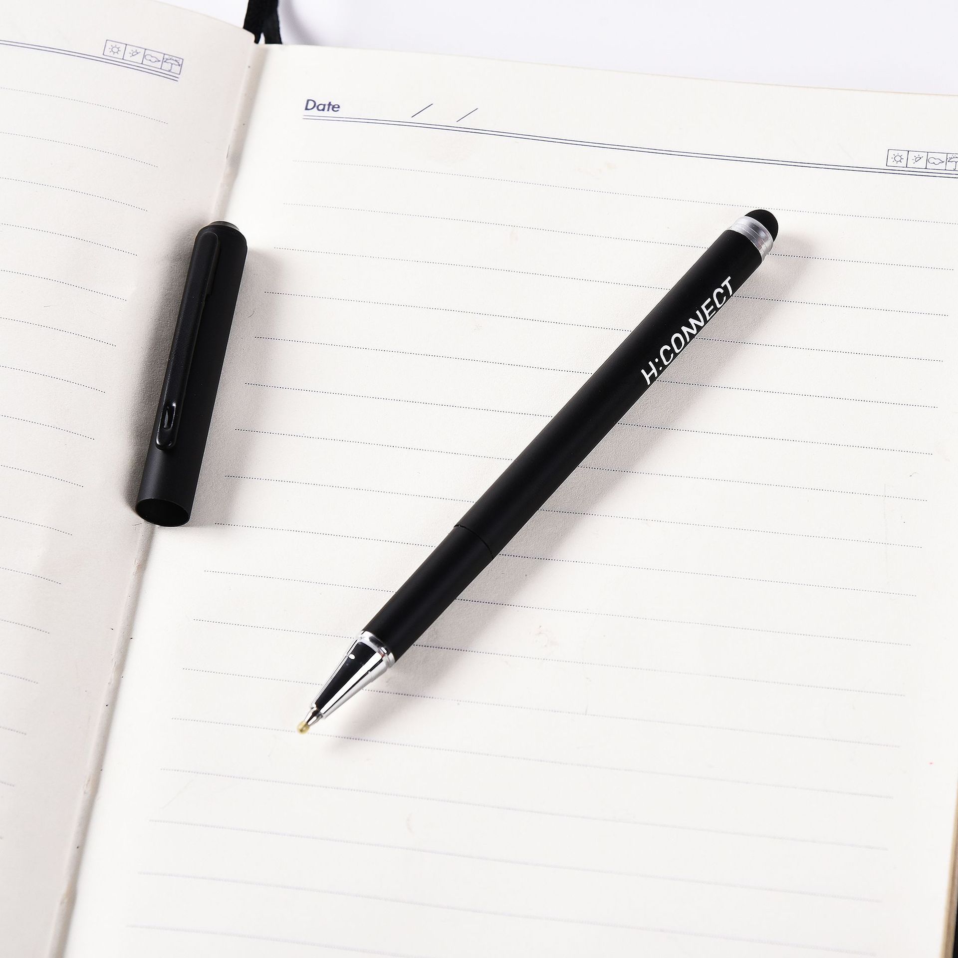 新款 创意黑色磨砂触屏金属中性笔 塑料笔芯 多功能电容触控笔