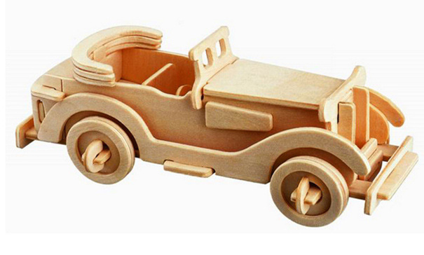 66806 敞篷车拼板 小孩学生手工课用具 拼图立体拼版小汽车轿车