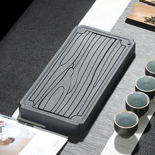黑陶石茶盘 干泡盘储水式石头茶海小茶台家用小茶盘茶具